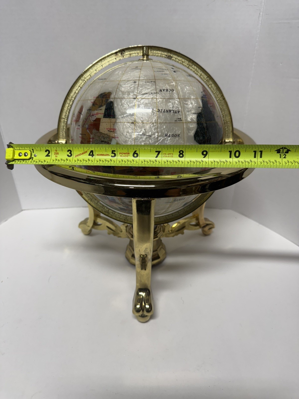 World Globe- Decorative Desktop Globe Gold Frame with Compass
