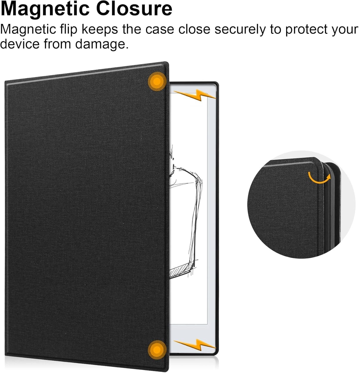 Lightweight Hard Shell Protective Cover for Remarkable 2 Tablet 10.3" - Black