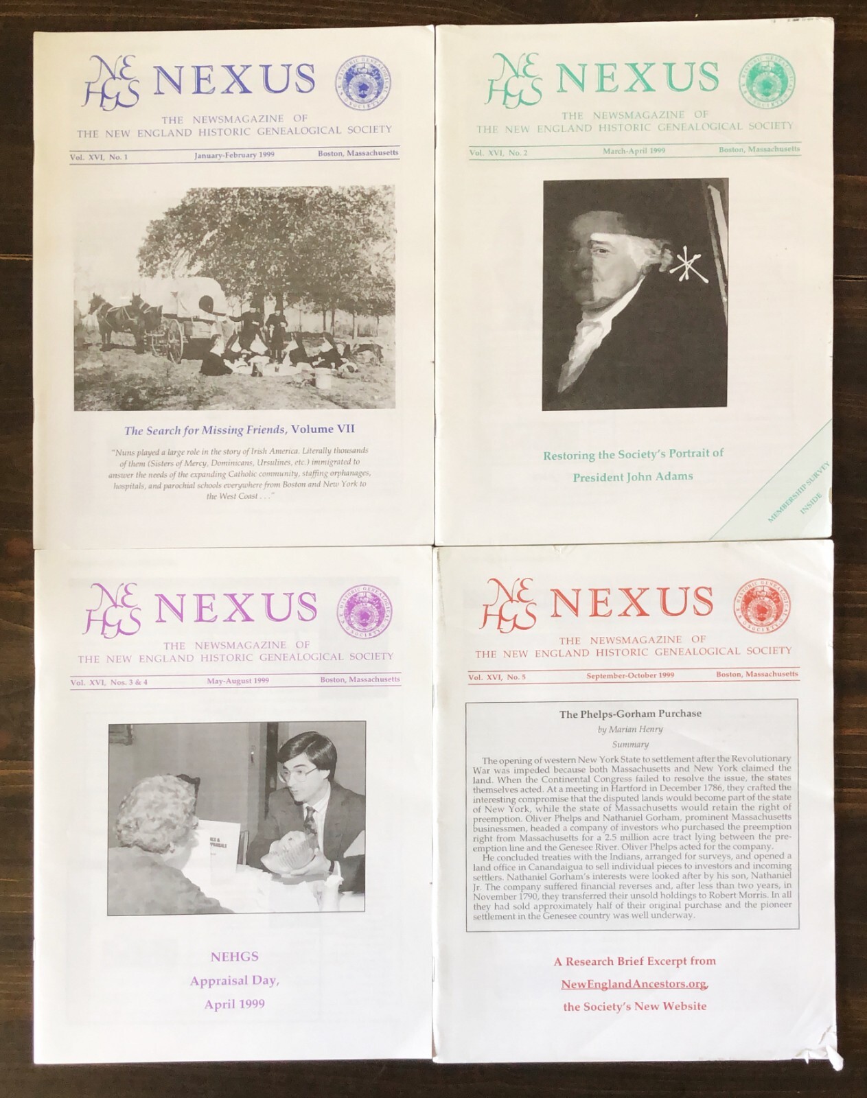 1999 NEHGS NEXUS Newsletter, Lot of 5
