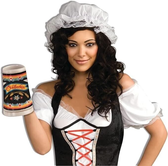 White Lace Bonnet Costume Mop Cap Colonial Mob Pioneer Adult