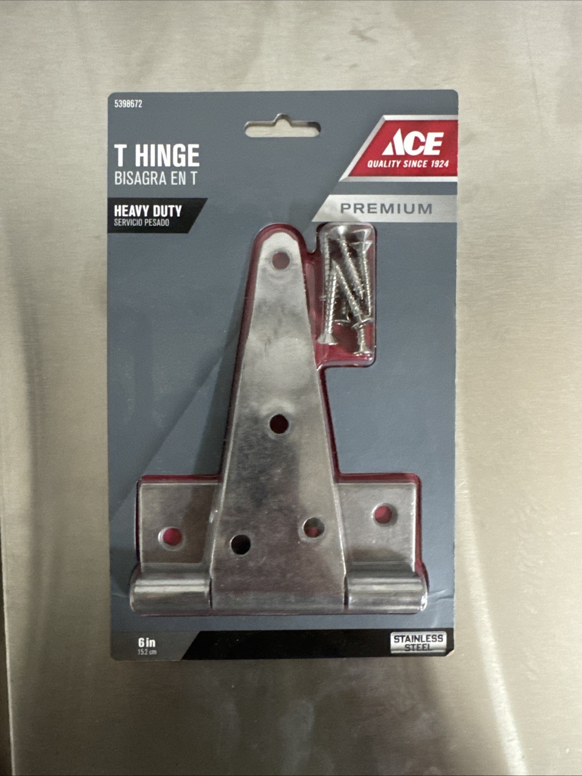 ACE 5398672 Stainless Steel Strap T Hinge Heavy Duty 6”