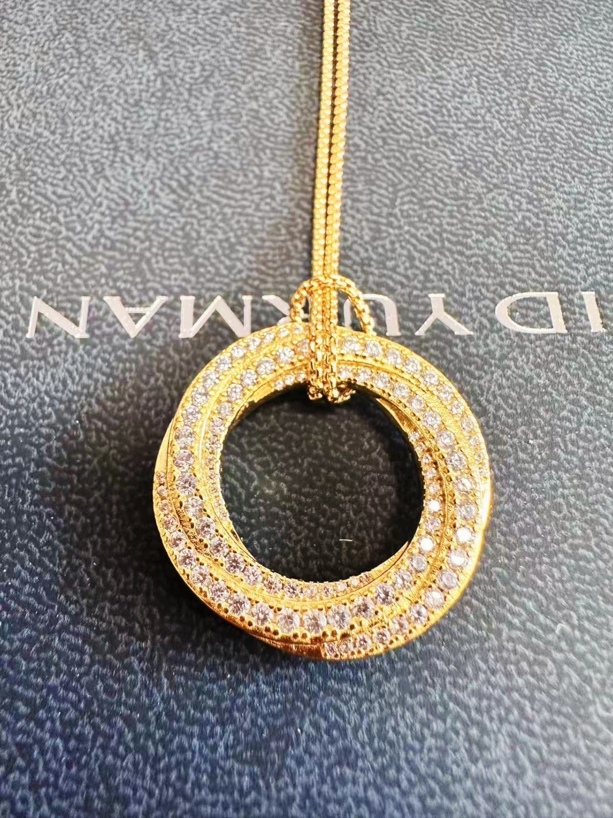 Gift/DavldYURMAN26mm*Crossover&Sterling/Silver/Gold Diamond Pendant Necklace