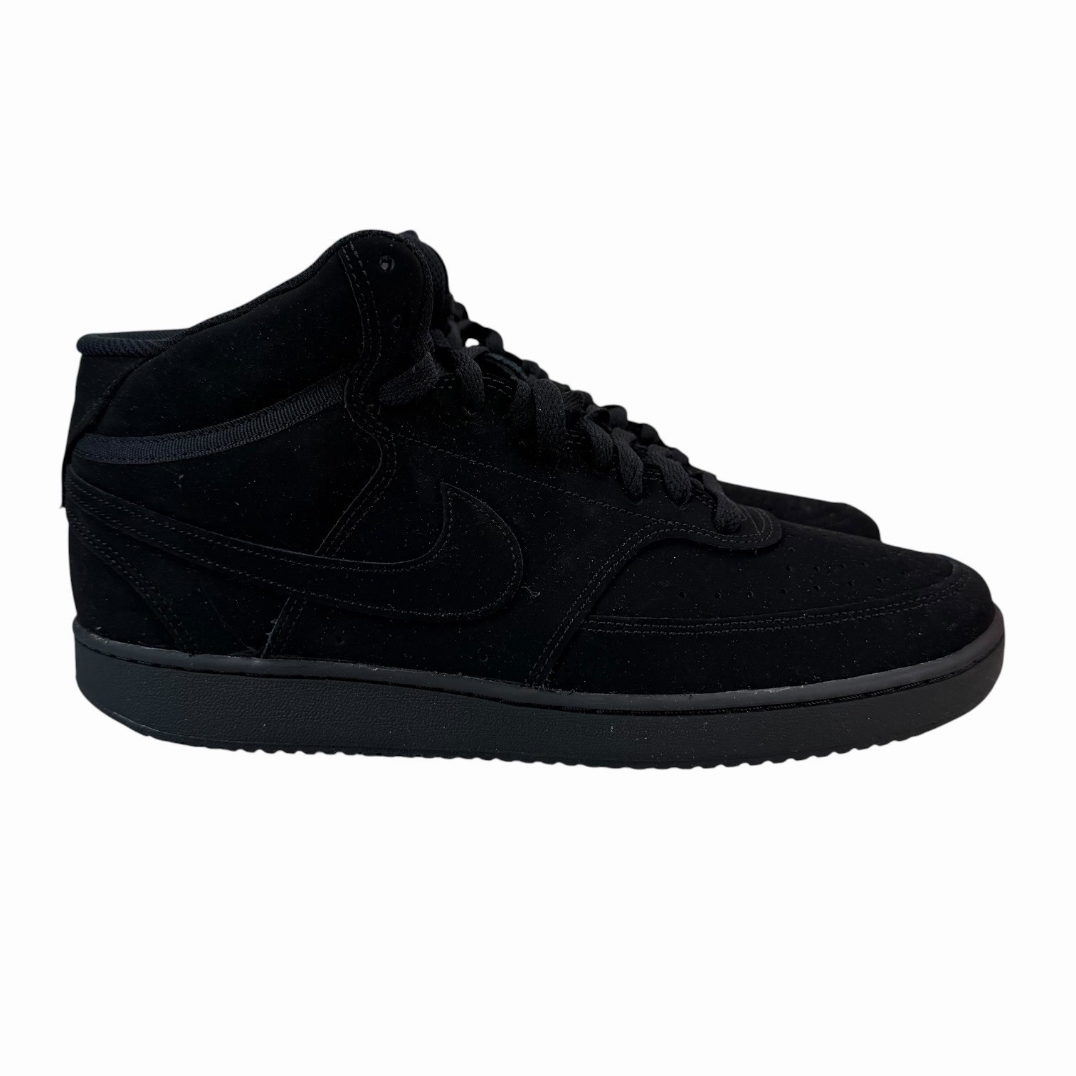 Nike Court Vision Mid Triple Black Shoes CU6620-001 Men's Sizes 11.5 - 13