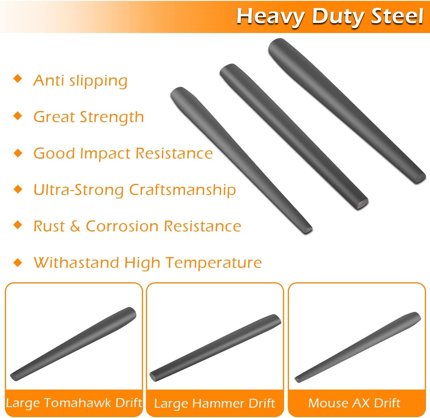 3Pcs Blacksmith Knifemakers Tomahawk, Large Hammer and Mouse ax Drift Tool Set