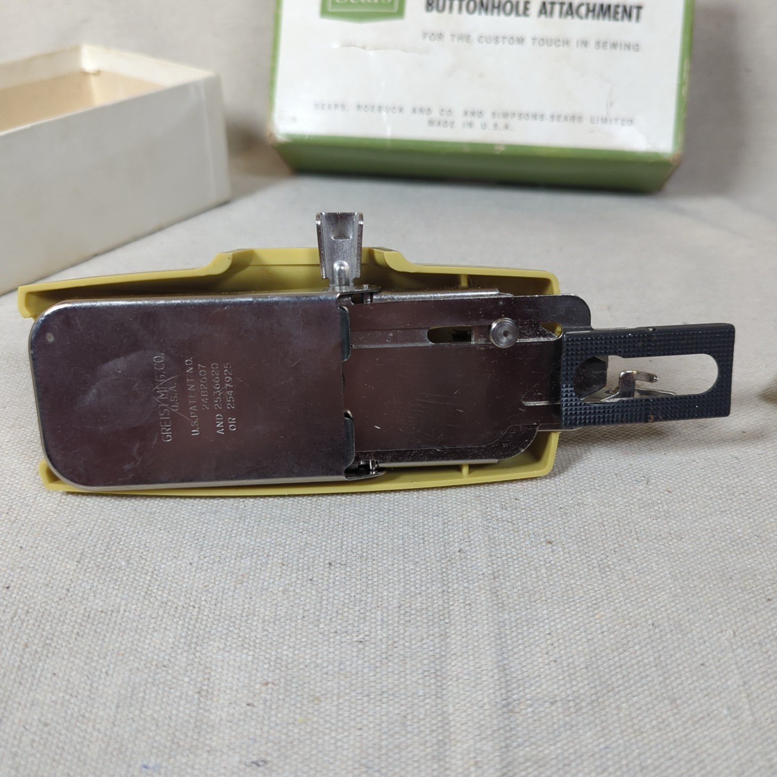 Vintage Sears Kenmore Buttonholer Attachment w/Templates Box Instructions M351