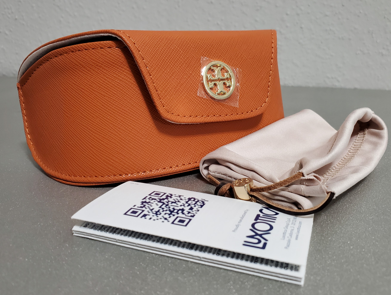 TORY BURCH AUTHENTIC ORANGE EYEGLASSES & SUNGLASSES CASE ONLY+DUSTER BAG+BOOKLET