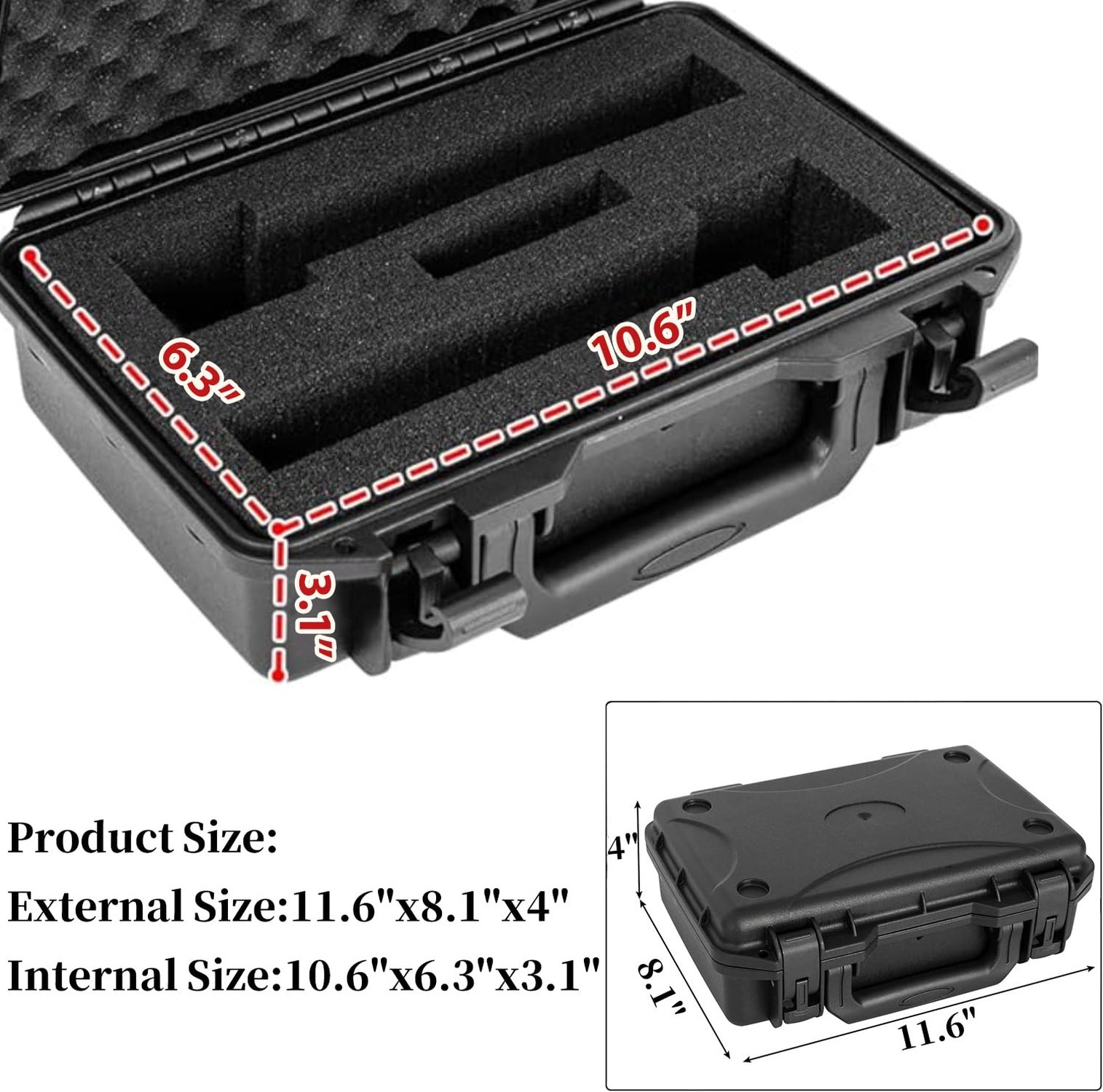 Waterproof Hard Carrying Case,Shockproof Storage Box with Customizable Foam,1...