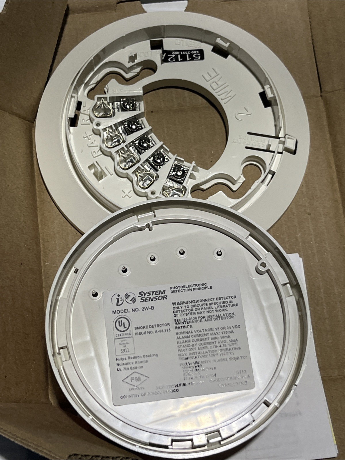 System Sensor 2W-B Smoke Detector 2-Wire White