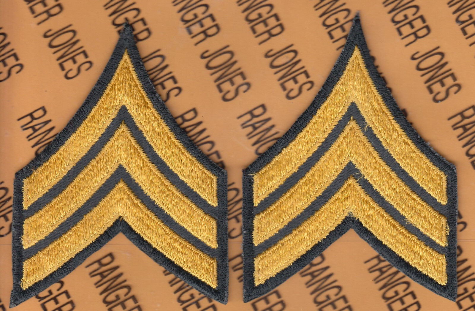 US Army E-5 Enlisted Sergeant Stripes SGT Class A Vietnam era patch set c/e