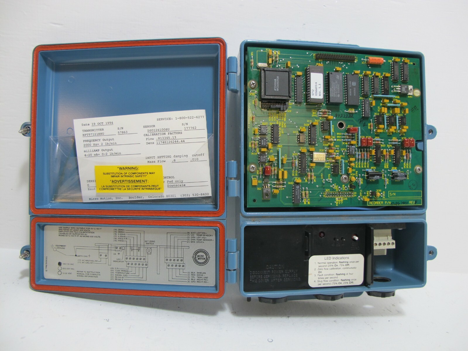 Micro Motion RFT9712 1KNU Remote Flow Transmitter RFT97121KNU RFT Mass Sensor