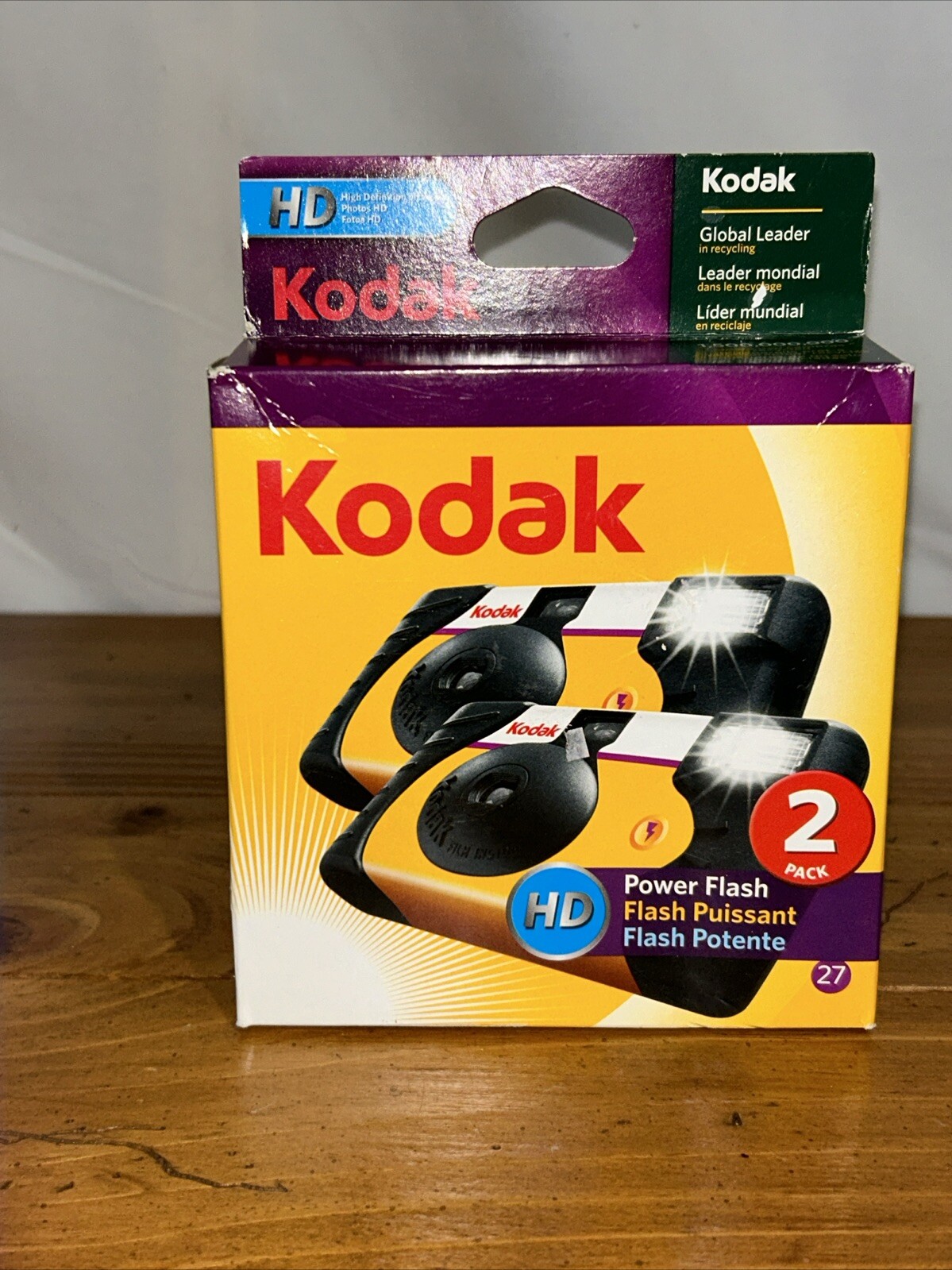 2 Pack Kodak Power Flash 35mm x 27 exp. Single One Time Use Camera exp. 2014