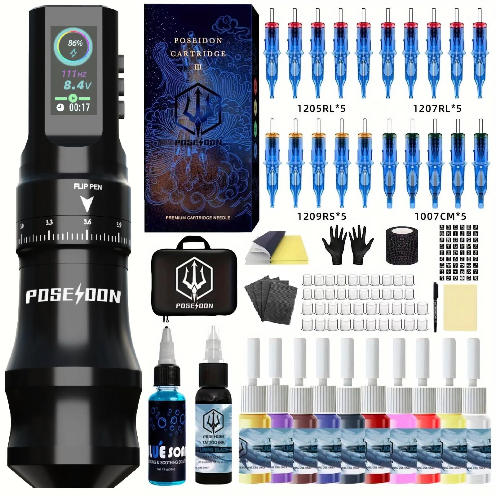 Tattoo Kit POSEIDON High Quality Tattoo Pen Kit Permanent Makeup Tattoo Machine