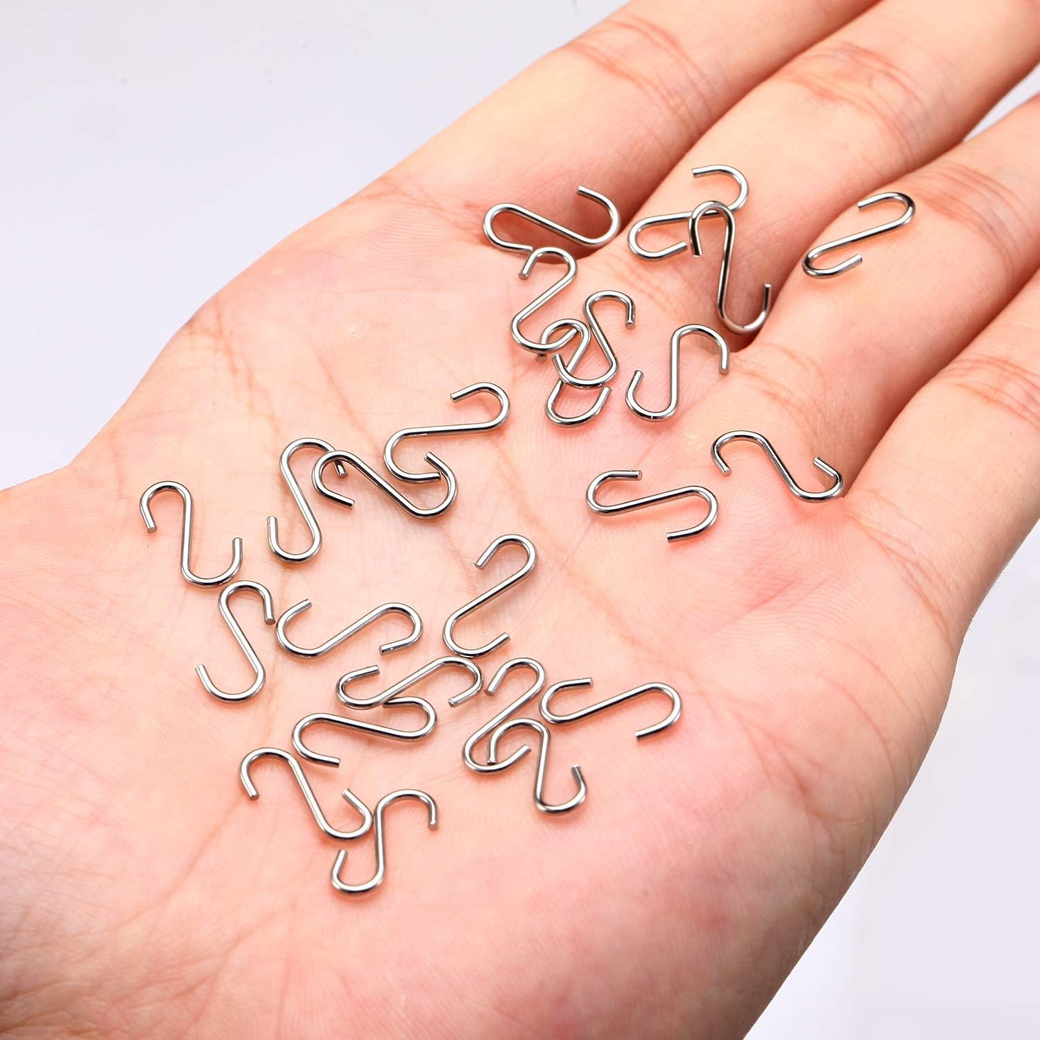 100 Pcs Small S Shaped Hooks - 1/2 Inch Mini S Hooks for Crafts, DIY Projects