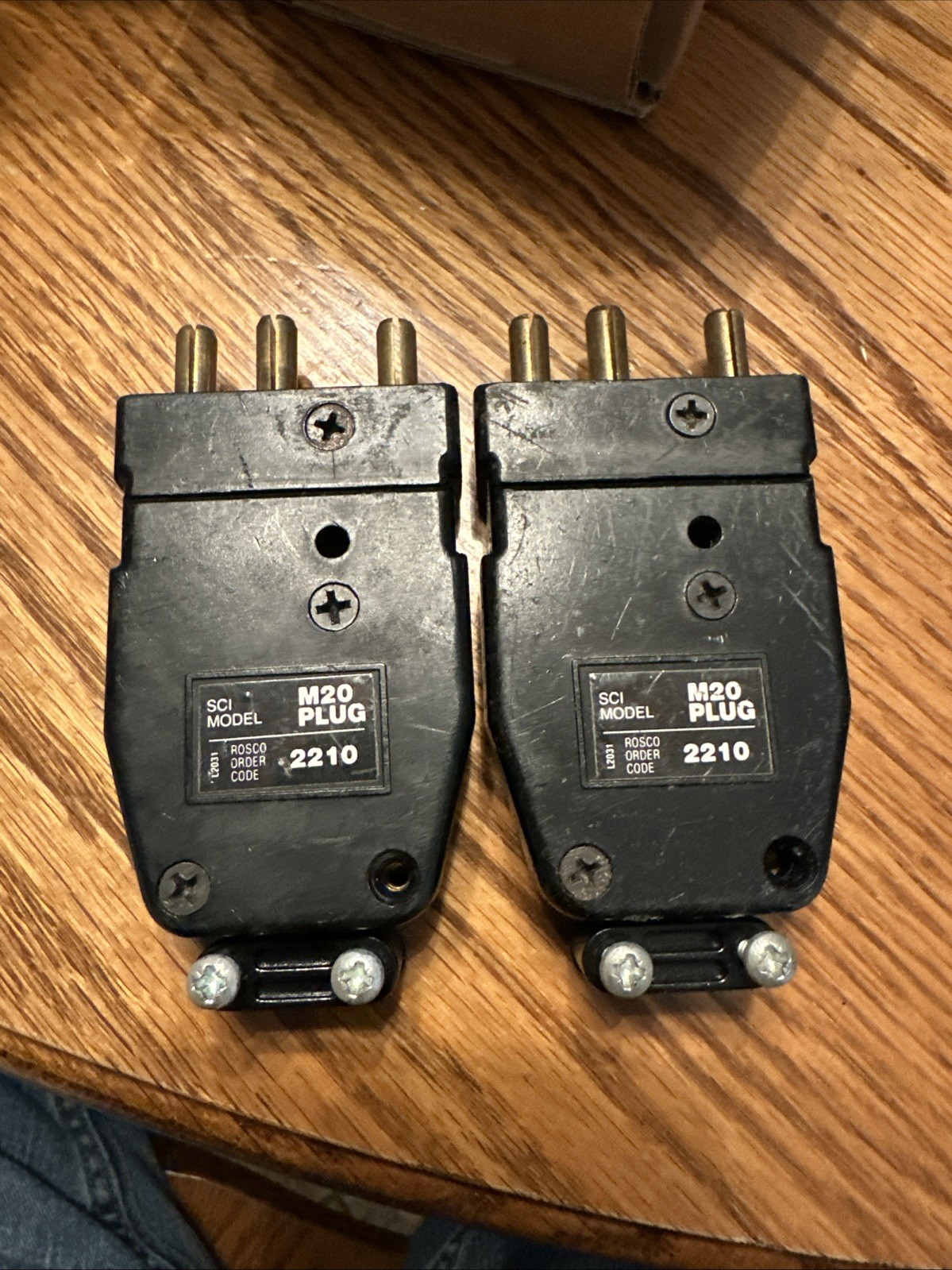 Lot 2 Used 3-Pin Stage Connector Male Bates style - Used - 20a-125v