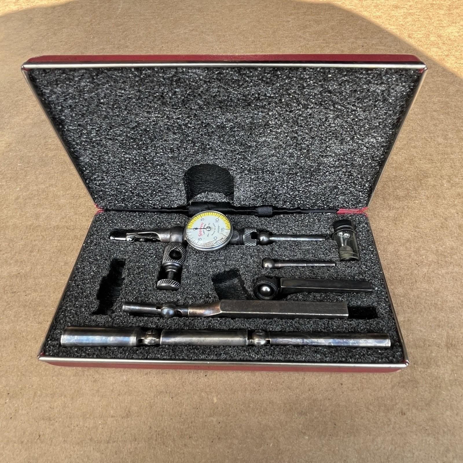 STARRETT  LAST WORD DIAL INDICATOR NO 711 w/ CASE ATTACHMENTS Shown