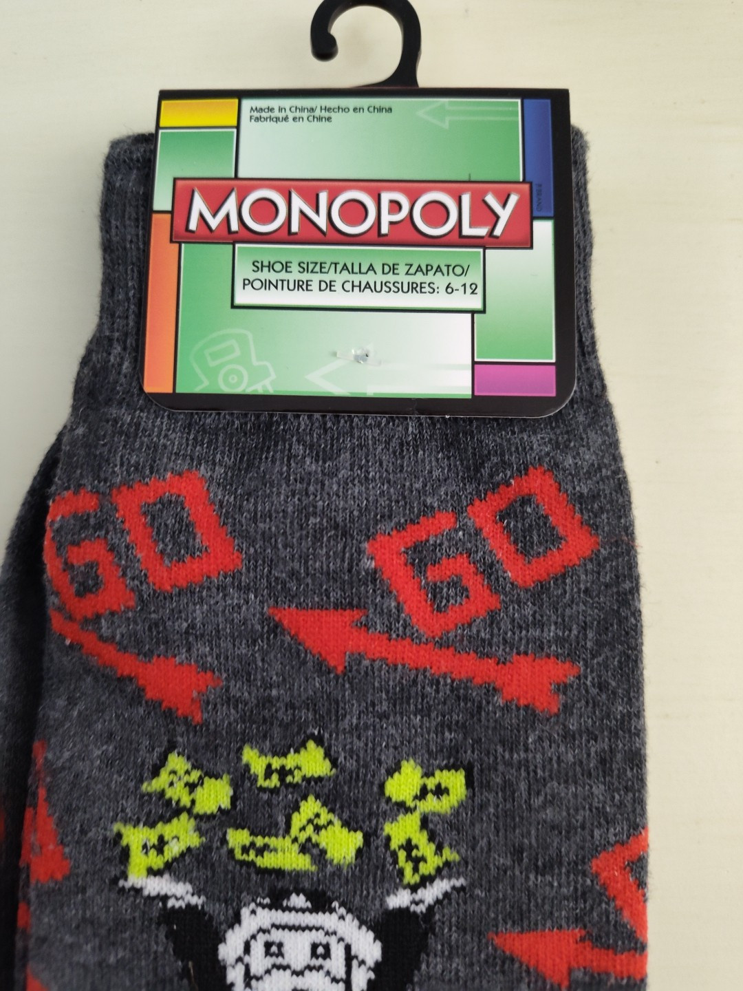 1 Pair Monopoly Crew Socks Uncle Moneybags GO Unisex One Size Planet Sox