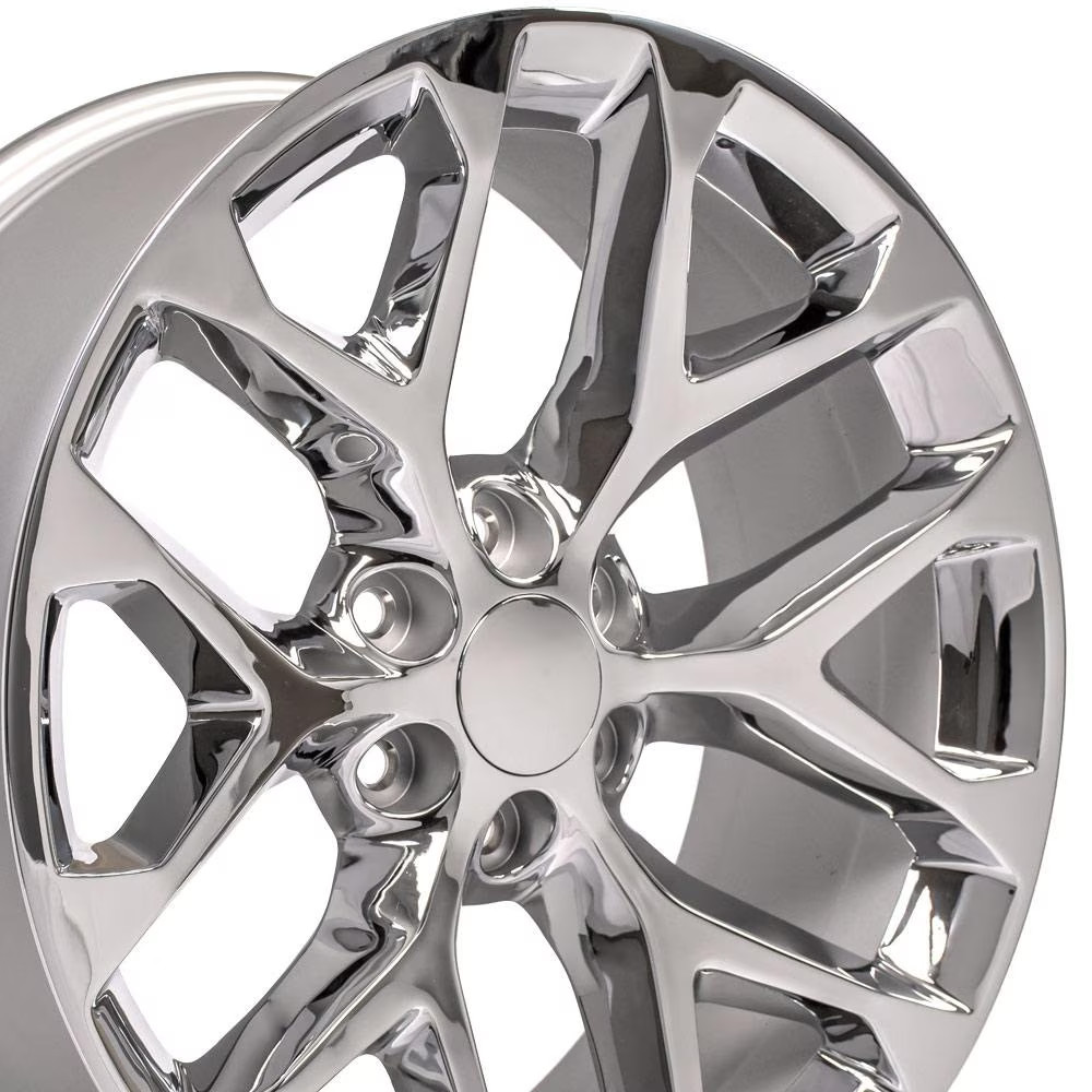 22x9 Chrome Snowflake 5668 Wheel 6X139.7 +24ET Fit Chevrolet GMC