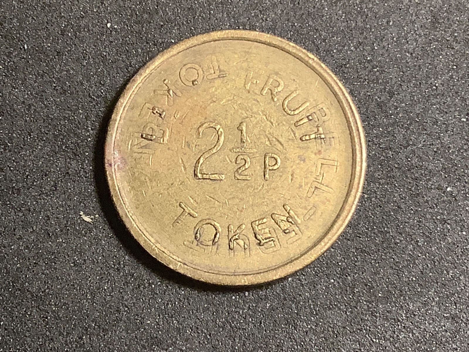Frubell token, fruit token, produce token, UK Exonumia