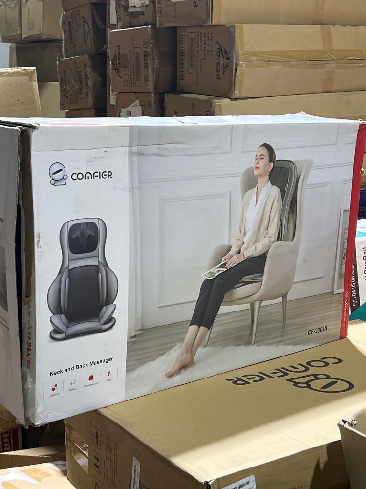 COMFIER Massager Chair with Heat, Shiatsu Neck Back Massager Portable with