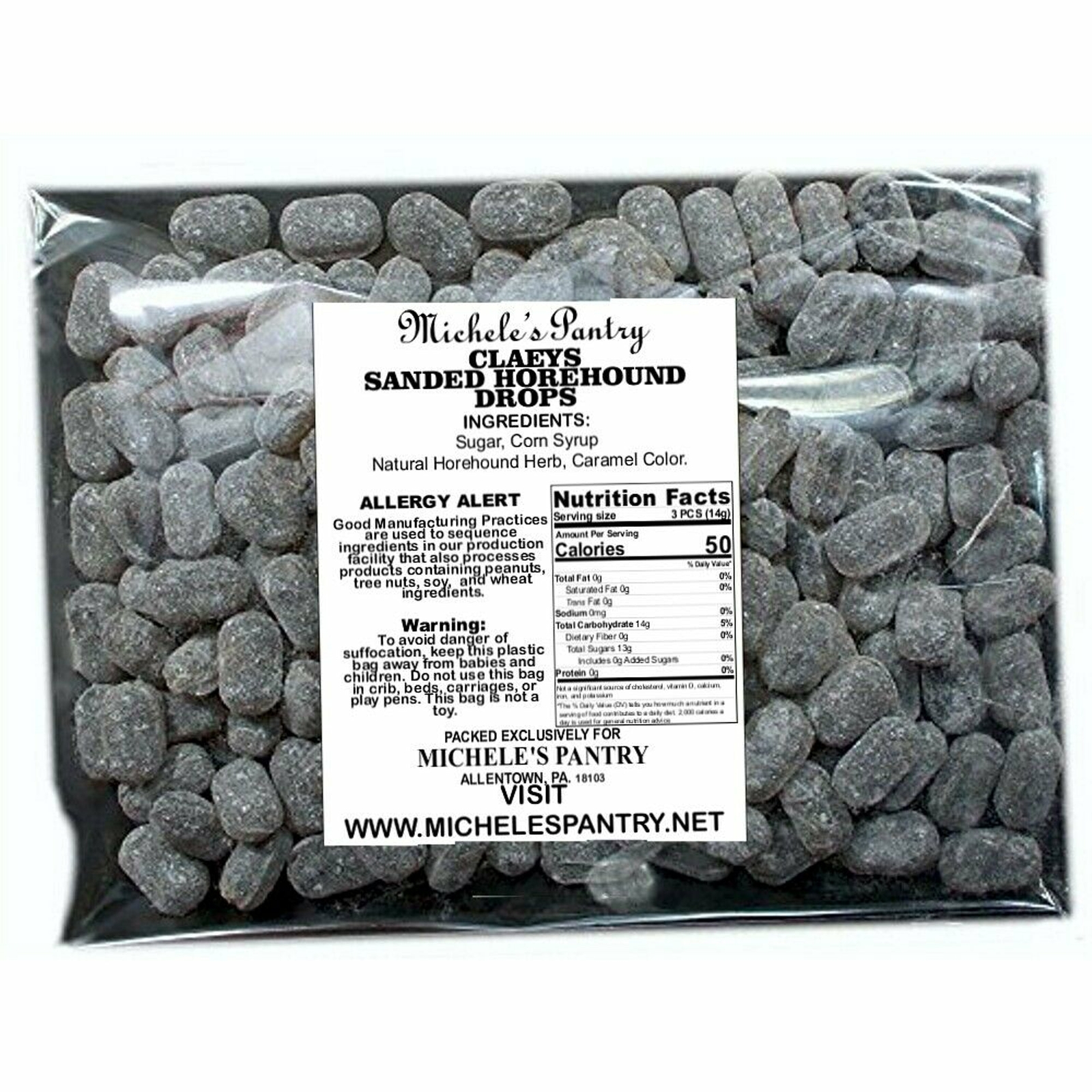 Claeys Sanded Horehound Drops Old Fashioned Nostalgic Candy , 4 lbs