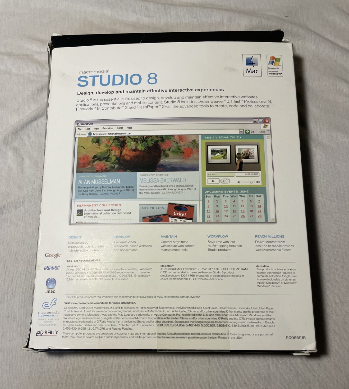 Macromedia Studio 8 Design Suite Dreamweaver Flash Fireworks Windows XP Mac