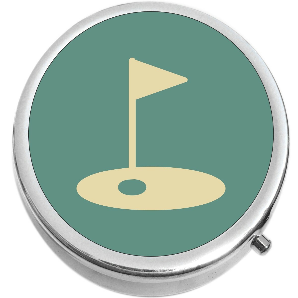 Golf Green and Flag  Medicine Vitamin Pill Box