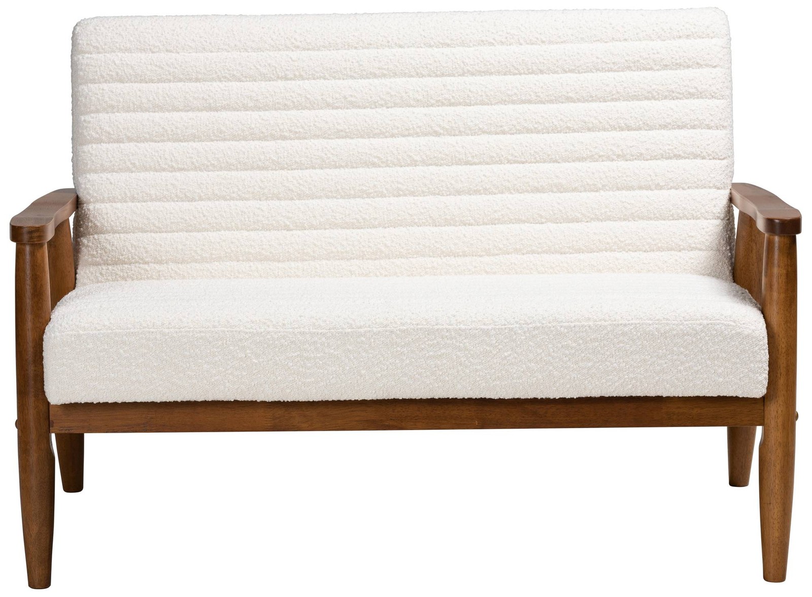 Baxton Studio Stratton 49 1/2"W Cream Tufted Fabric Loveseat