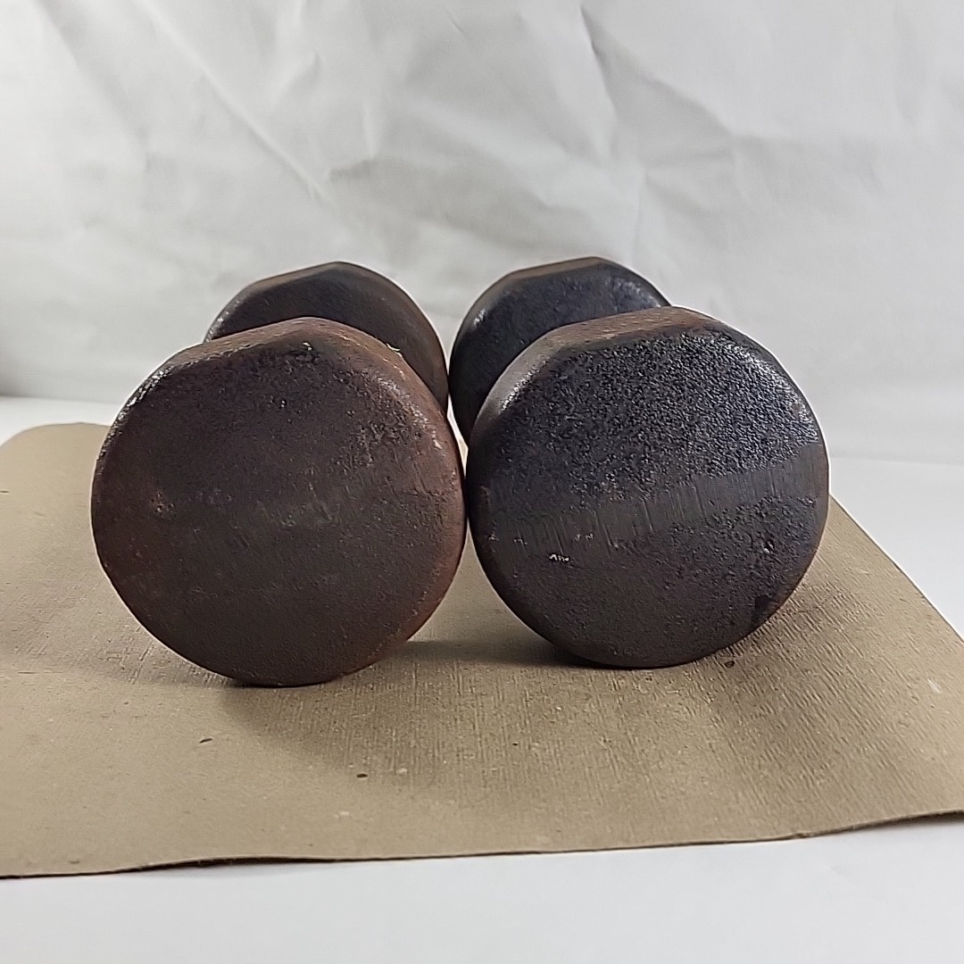 Vintage Pair YORK 10 Lb Roundhead Dumbbells Pre-USA Cast Iron Weights