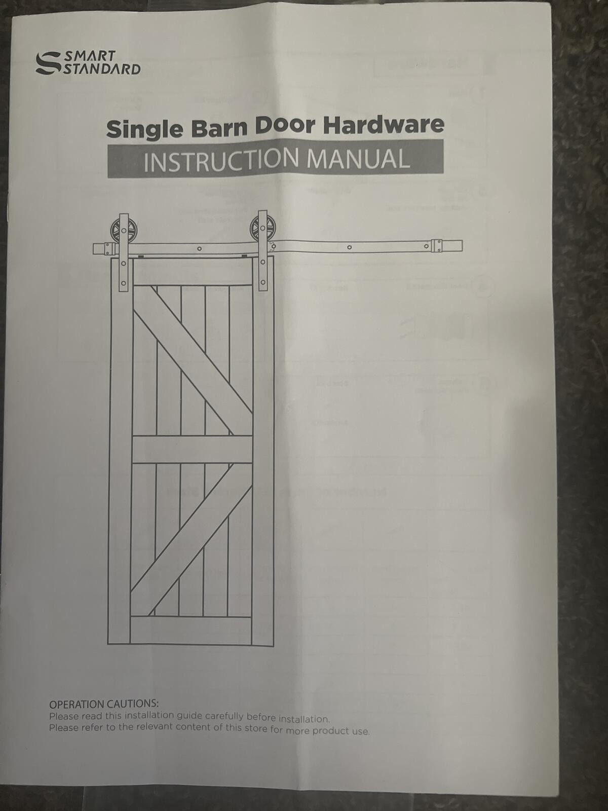 Smart Standard 6FT Single Barn Door Hardware Kit