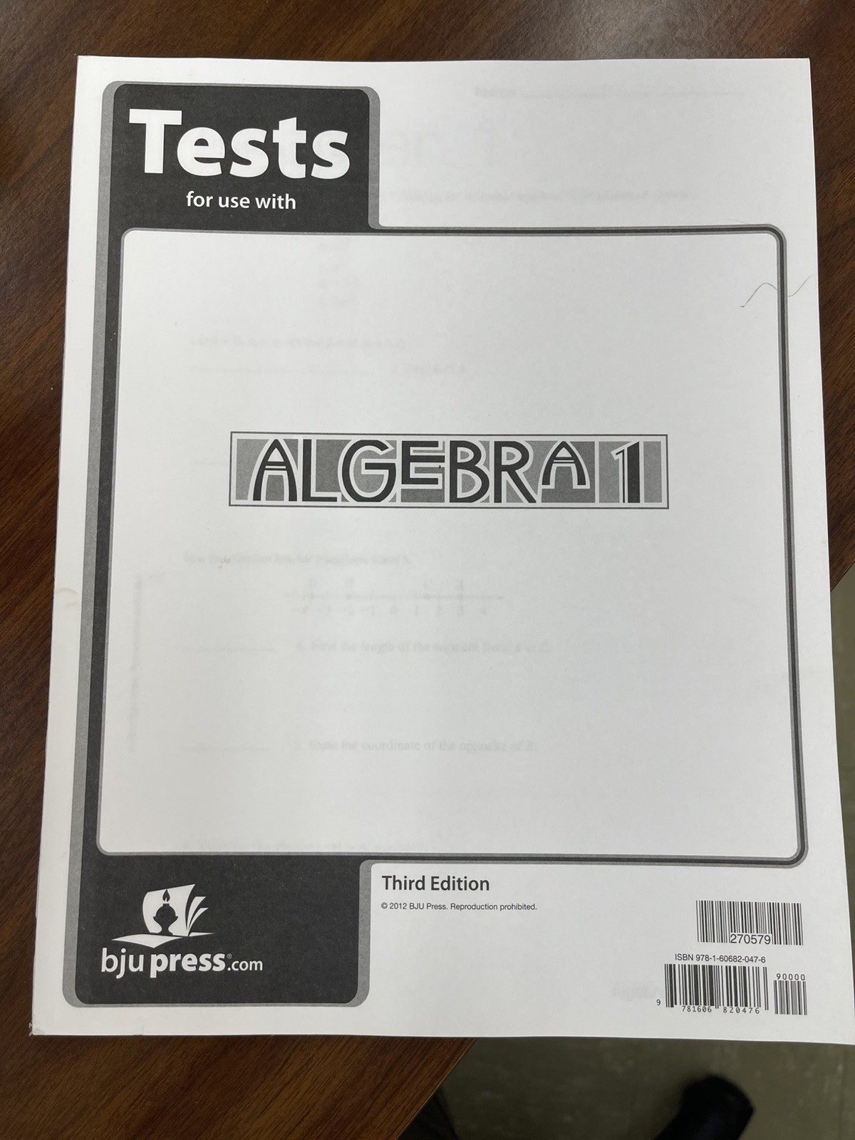 BJU Press Algebra 1 Test Packet 3rd Edition NEW Plus Bonus Keys for 1st 3 buyers