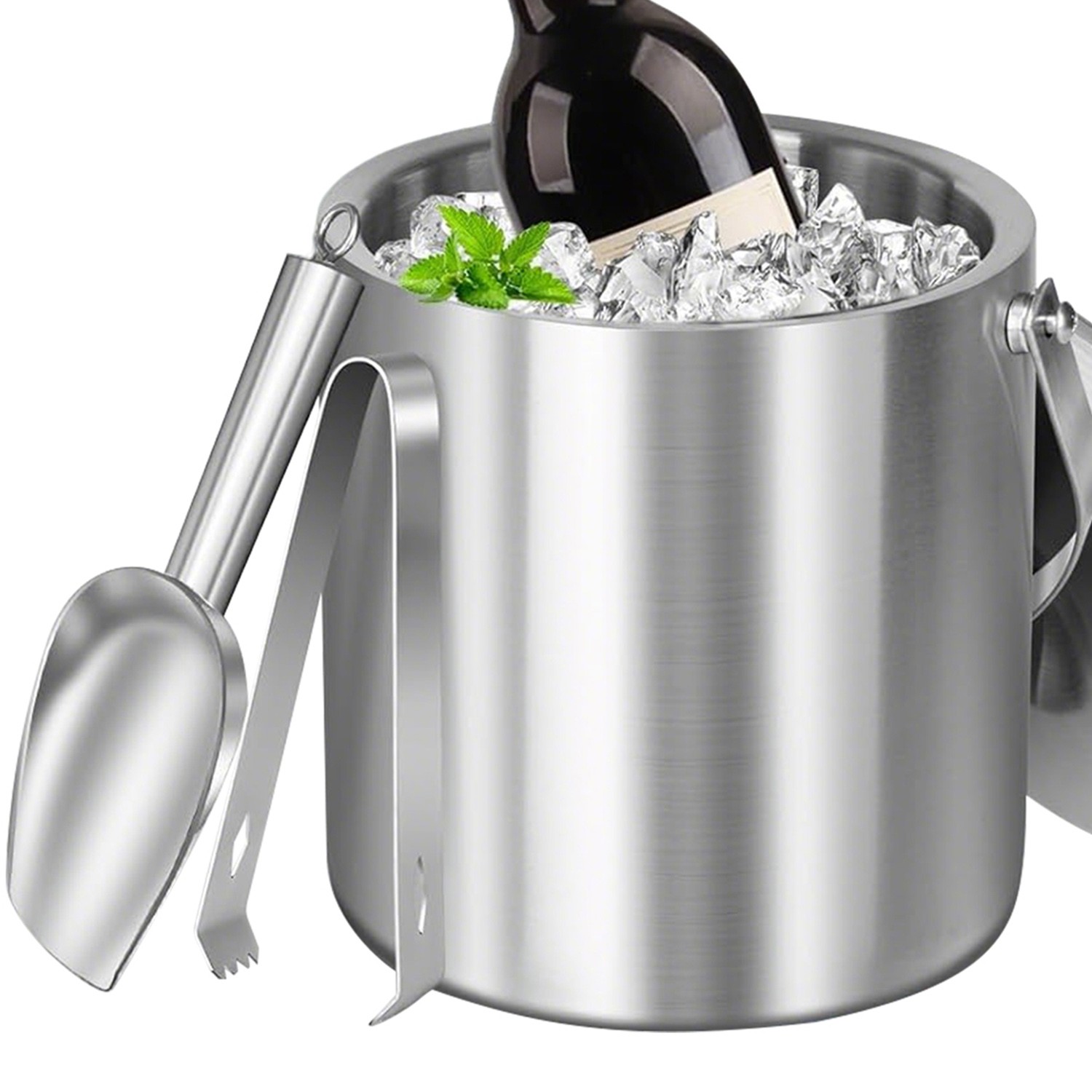 3L Double-Wall 304 Stainless Steel Insulated Ice Bucket for Wine Beer Parties
