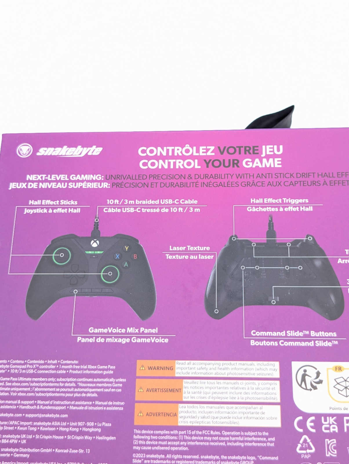 XBox SeriesX Game Pad Snakebyte Pro X Licensed Wired Video Game Controller Black