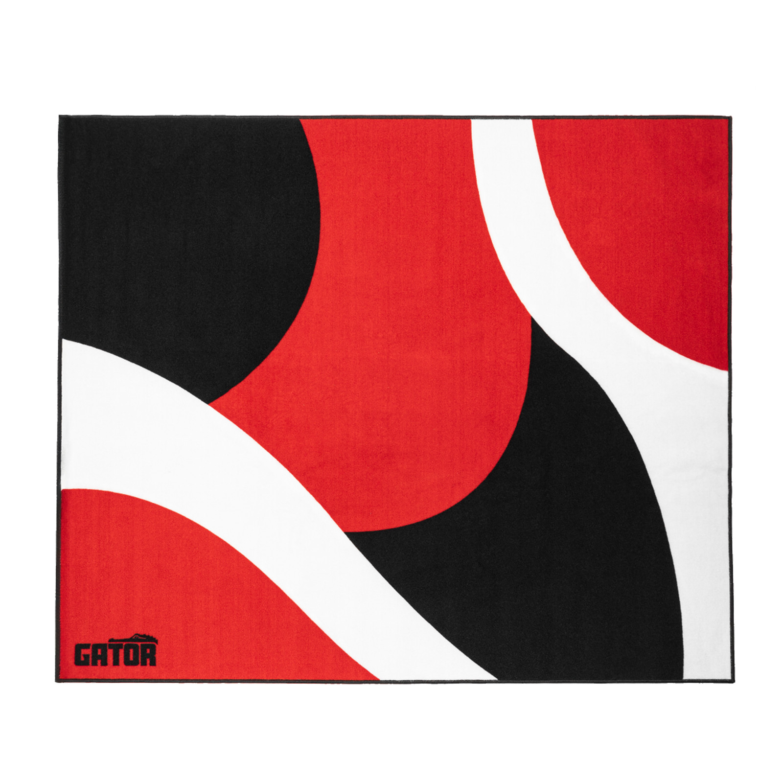 Gator Cases GP-DRUMRUG-BKRW 78x66” Drum Rug - Black/Red/White - Open Box