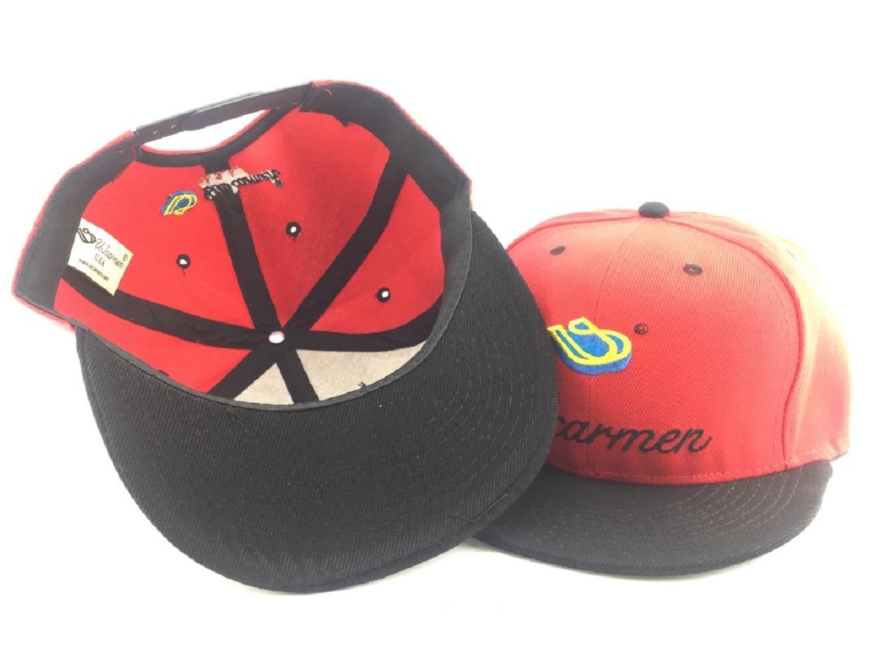 UScarmen Structured Snapback Golf Hat Baseball Cap BLACK ORANGE RED Unisex