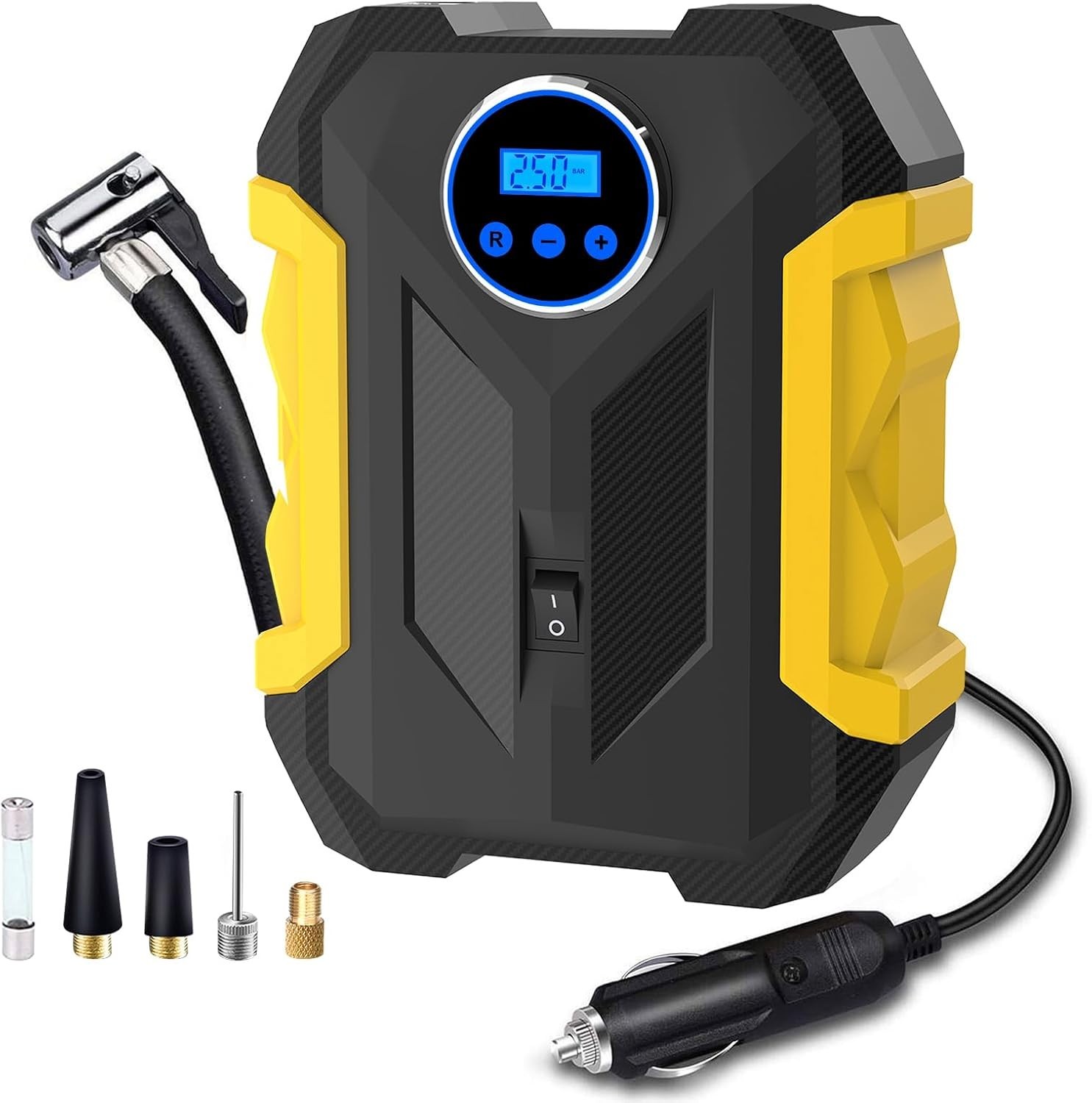 Portable Air Compressor 12V DC Tire Inflator Digital Pump 150PSI LED Ligh
