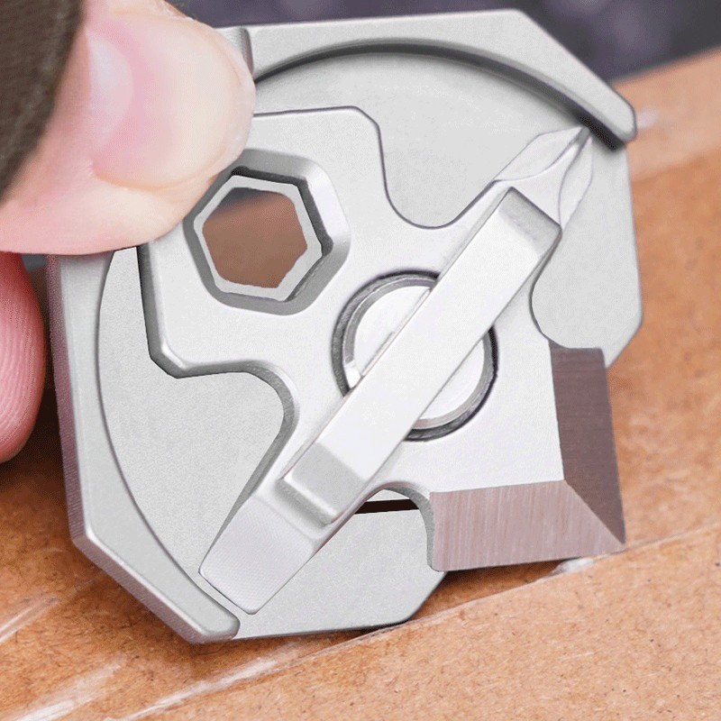 4 IN 1 Titanium Multi Tools Screwdriver Cutter Portable EDC Camping Keychain