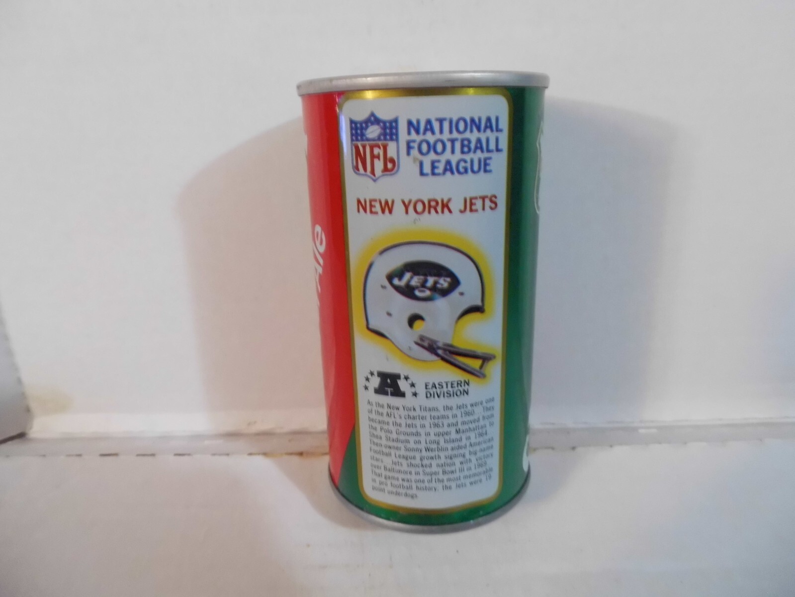 CANADA DRY GINGER ALE NFL FOOTBALL TEAM SODA CAN~NEW YORK JETS #12