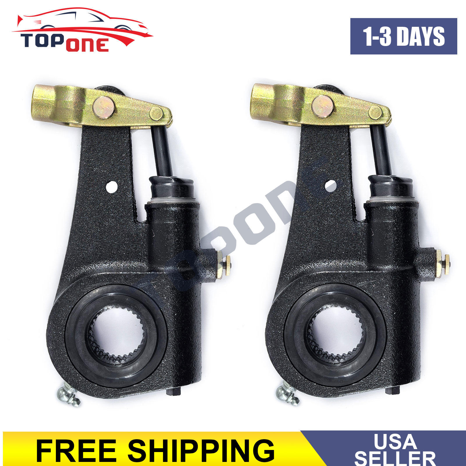 2PCS Automatic Slack Adjuster 1.5"x28 Spline 6" Lever Replace Meritor R801074