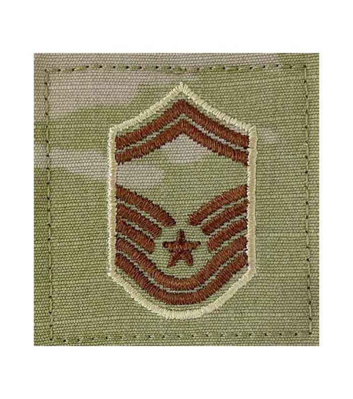 Air Force Senior Master Sergeant OCP 2x2 Rank With Hook Fastener-Veteran Owned