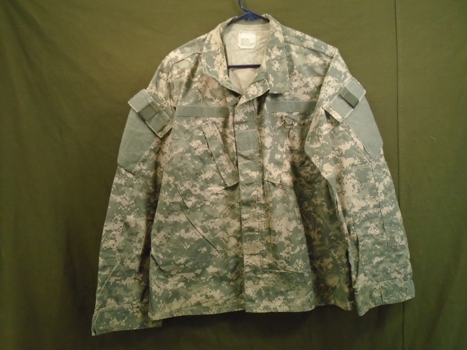 US Military Army Combat ACU Gray Digital Camo Coat Shirt Medium Short 2005 284-I