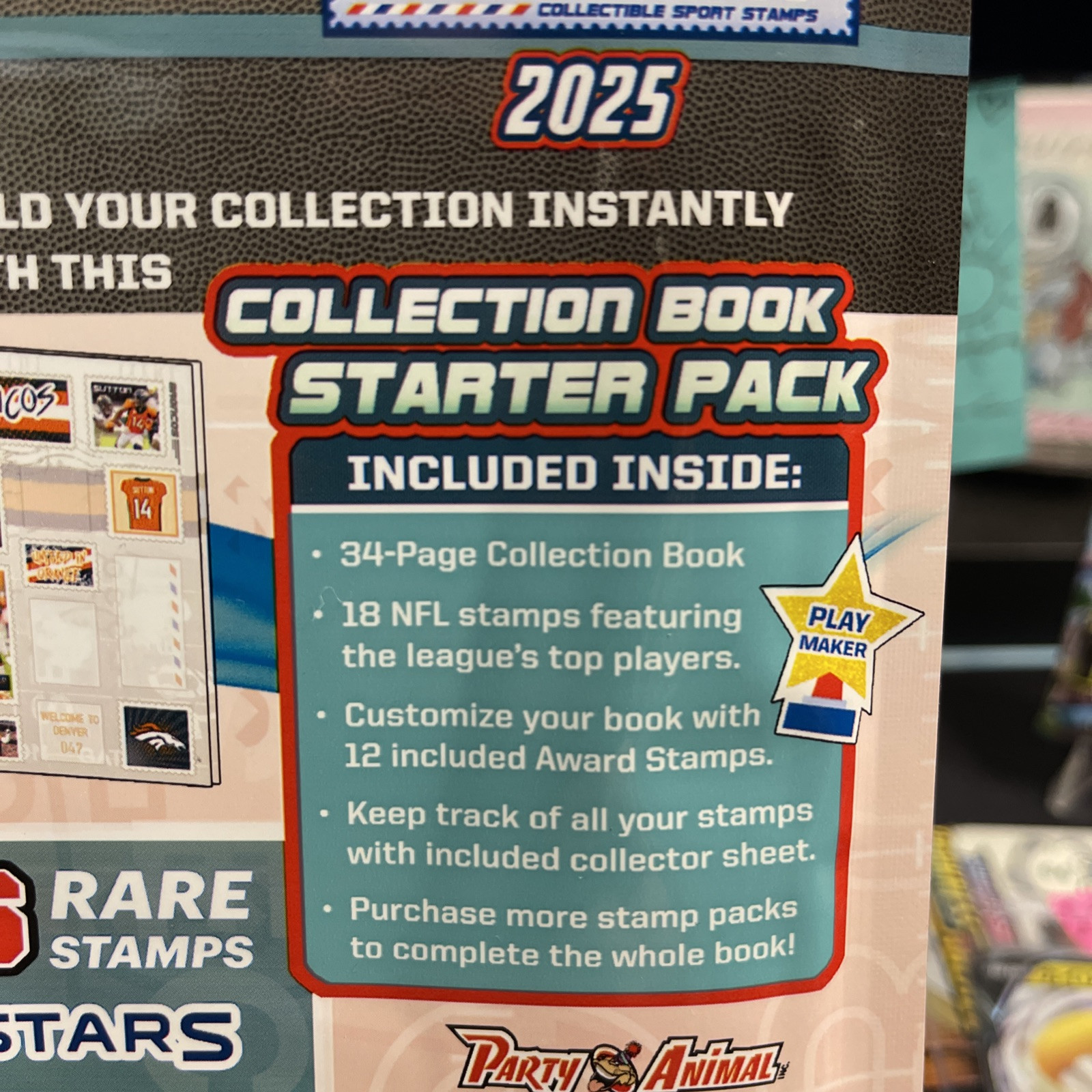 P.A. Sport NFL Stamp Collectible Book Series 3 2025 Starter Pack 18 stamps