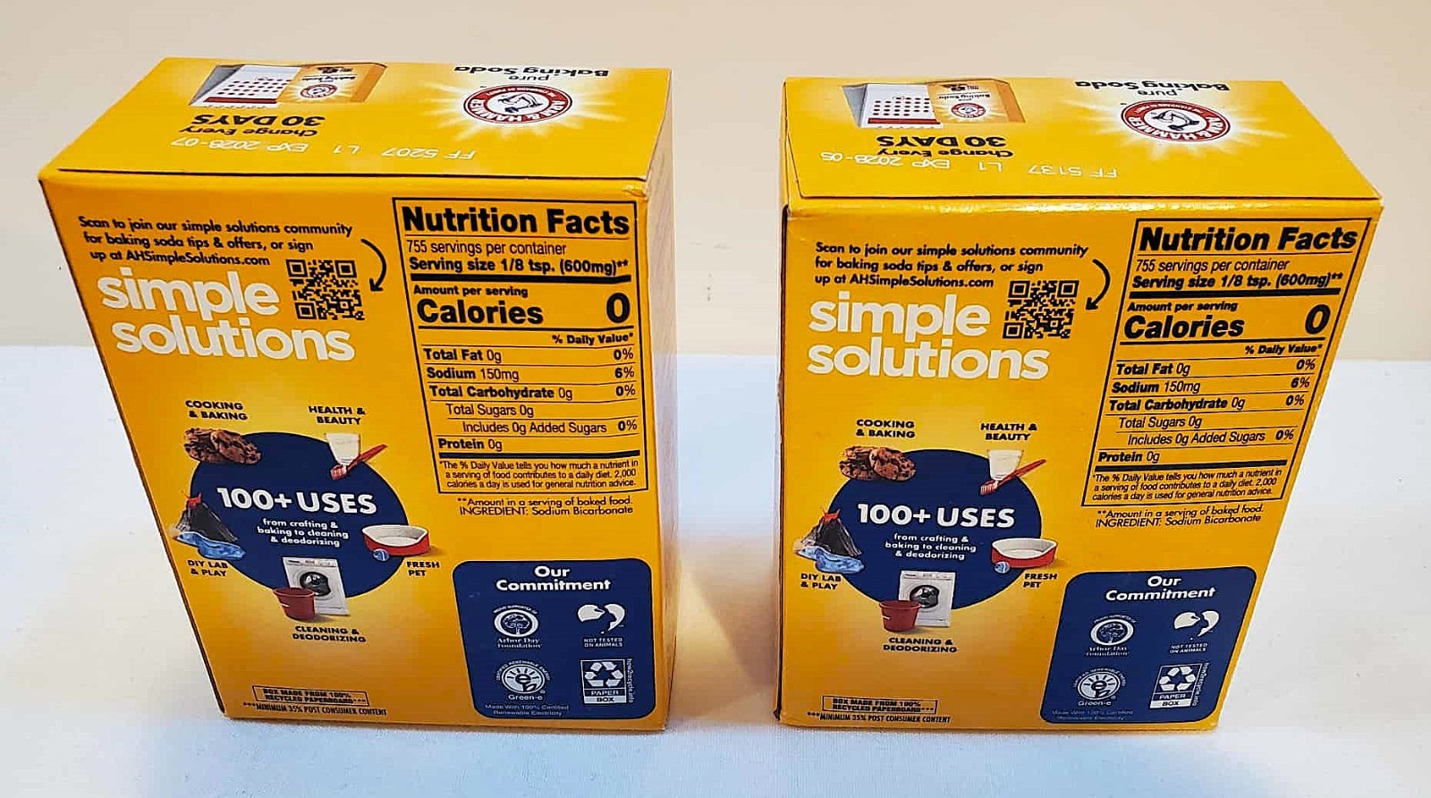 Arm & Hammer Pure Baking Soda Box 1 Lb (PACK OF 2) Baking Cleaning Deodorizing
