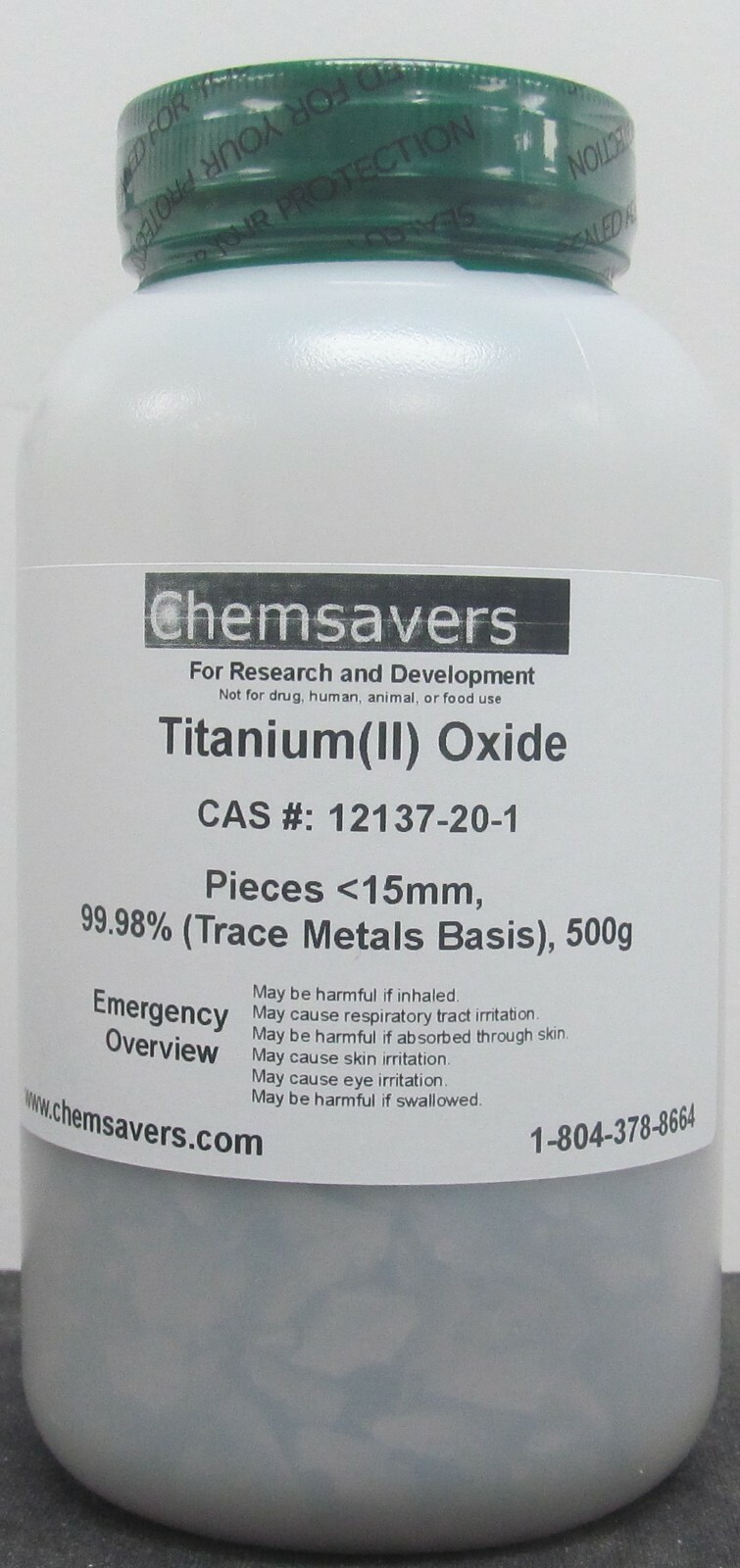 Titanium(II) Oxide, Pieces 15mm, 99.98% (Trace Metals Basis), 500g