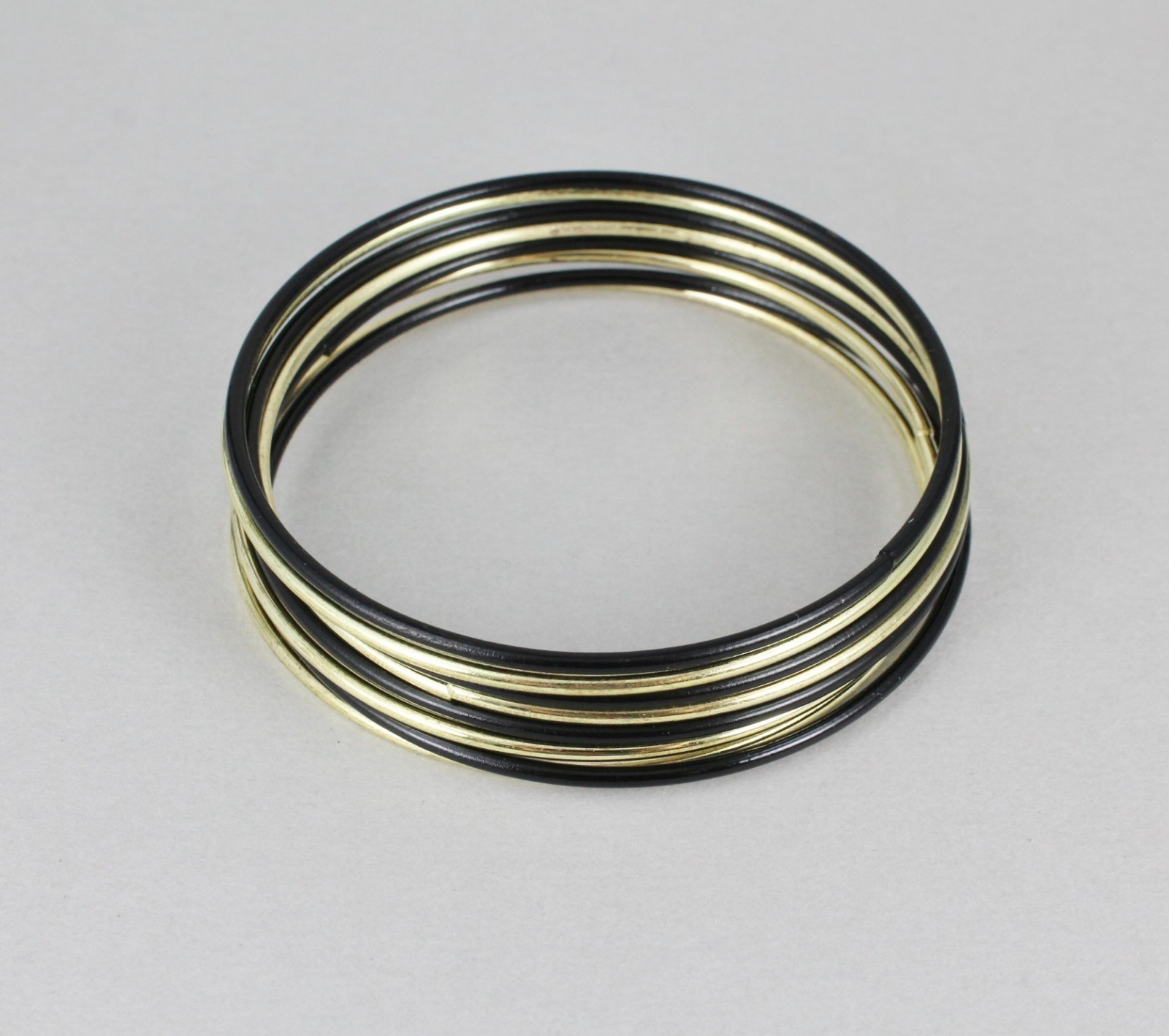Black Gold bangle bracelet set metal thin skinny set of 8 bangle bracelets