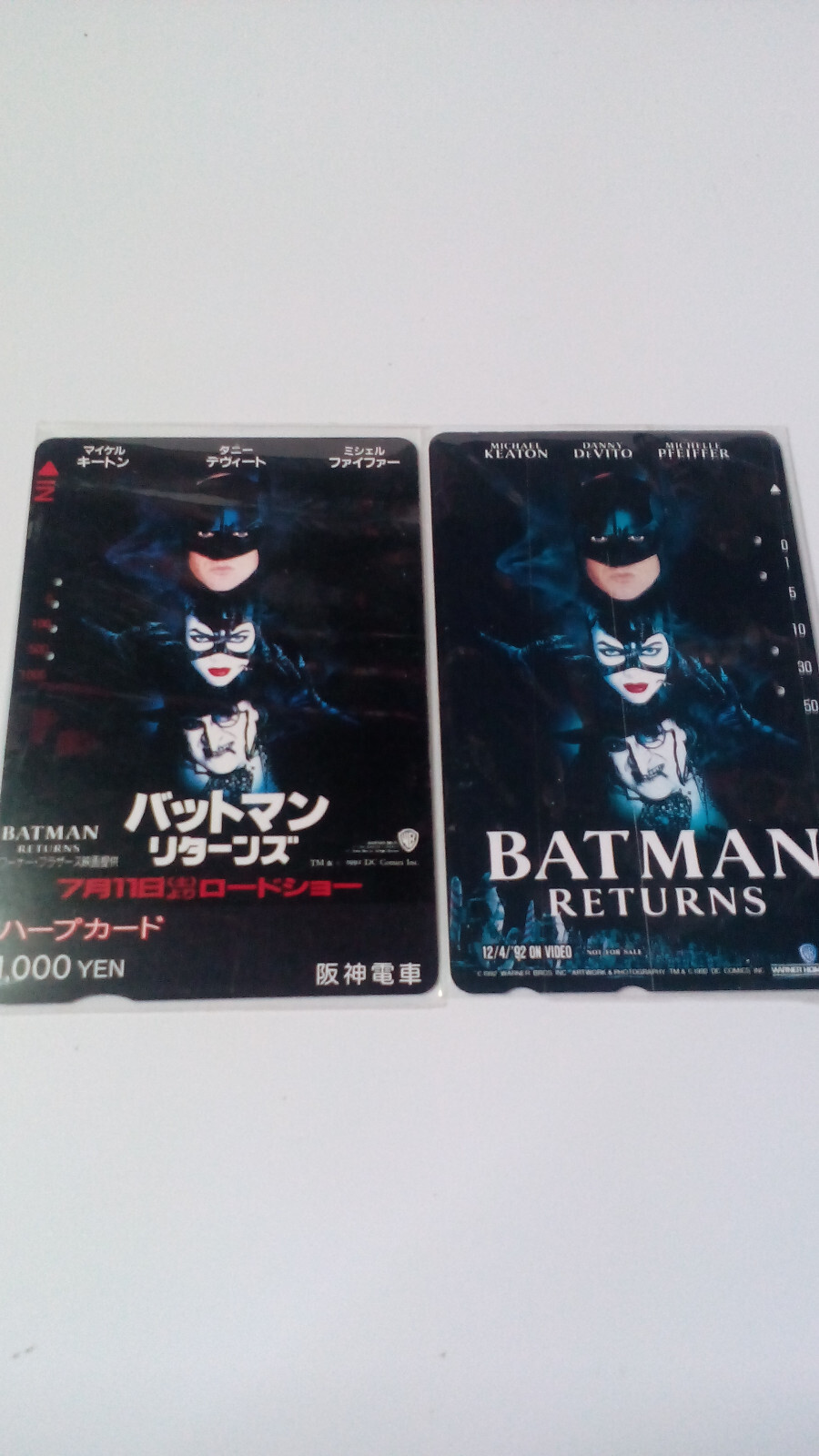 Batman Returns 1990 Phone Cards from Japan, 1000 Yen, from 1990