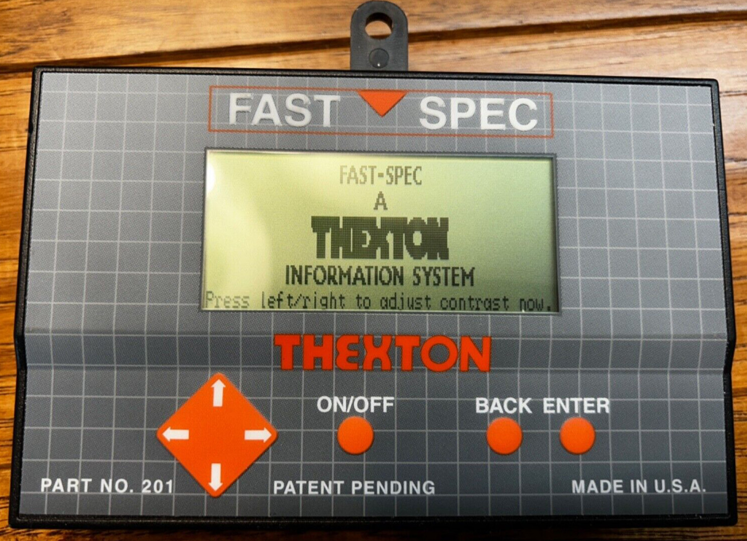 THEXTON FAST-SPEC PART NO 201 VEHICLE INFORMATION SYSTEM WORKS