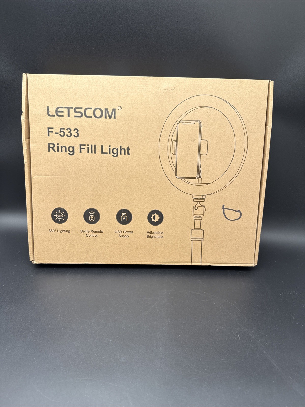 Letscom F-533 Ring Fill Light 10 in. for iPhone & Android