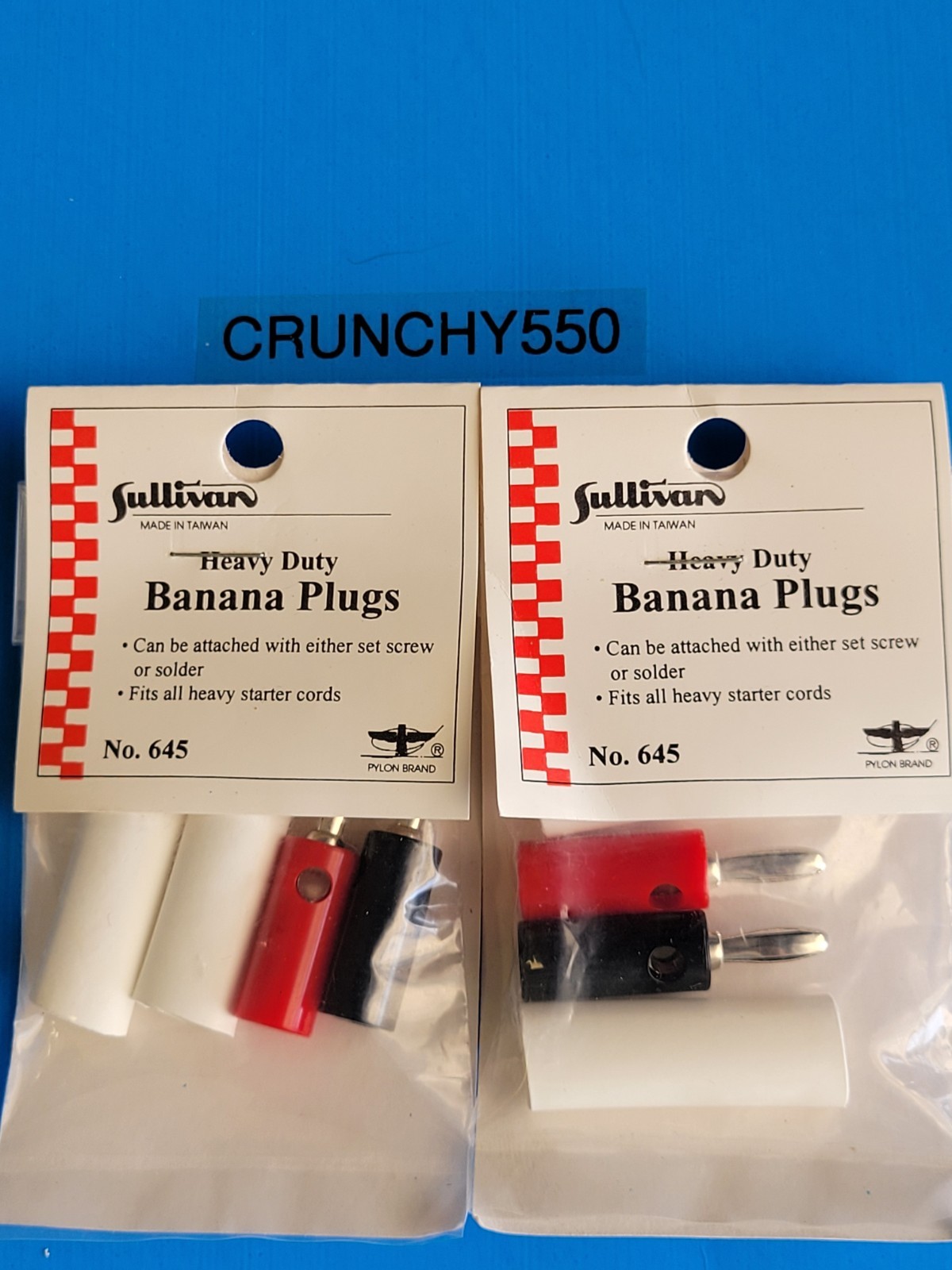 Sullivan Heavy Duty Banana Plug Lot with Heat Shrink Tubing SUL645 RC Airplane