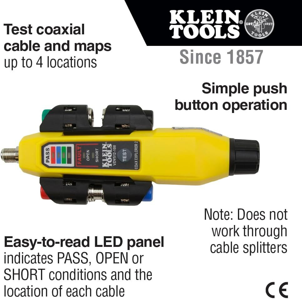 Klein Tools VDV512-101 Explorer 2 Coax Tester Kit, Includes Cable Tester/Wire Tr