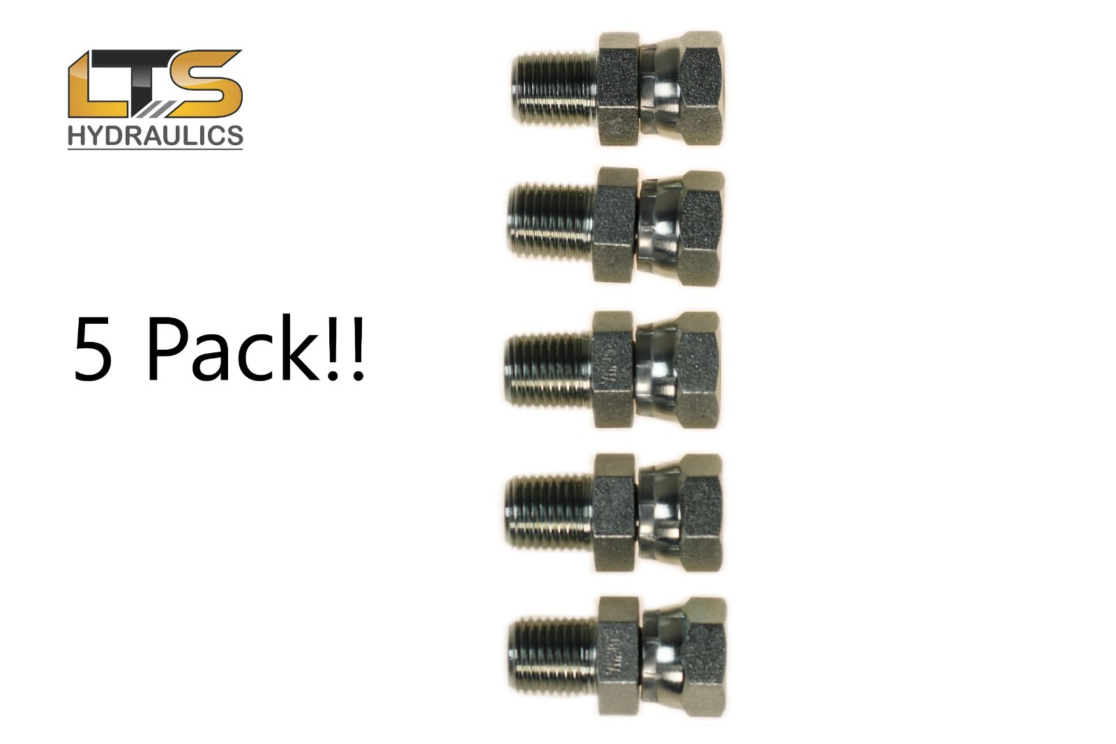 3/8" Male Pipe NPT x 3/8" Female Pipe Swivel NPSM 1404-06-06 FIVE PACK!!